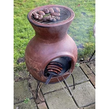 Égetett kerámia BBQ kemence kicsi (szín: barna)