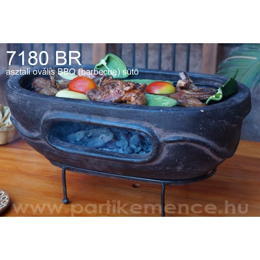 Asztali, ovális BBQ (barbecue) sütő (szín: barna)